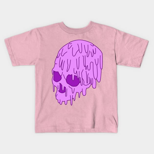 Pink Grime Skull Kids T-Shirt by TipToeTee